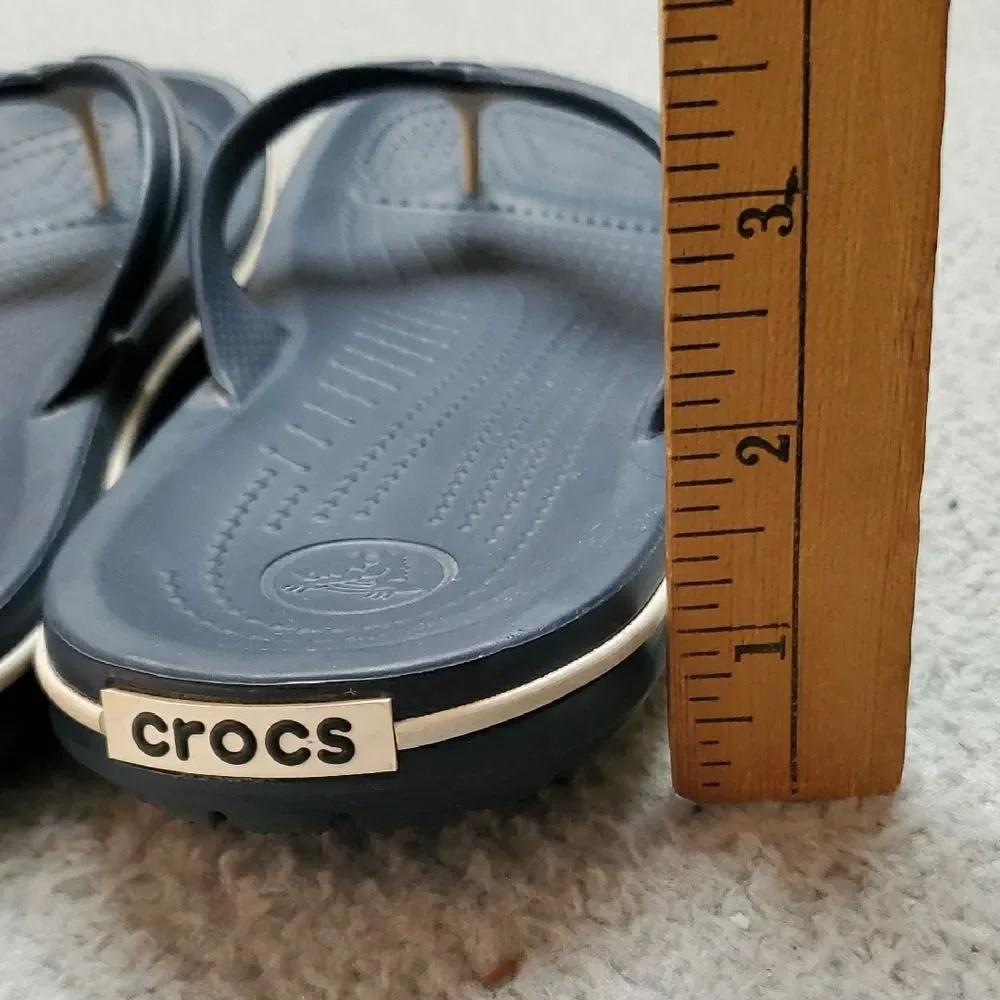 CROCS Men's Dark Blue Flip Flops Size 8